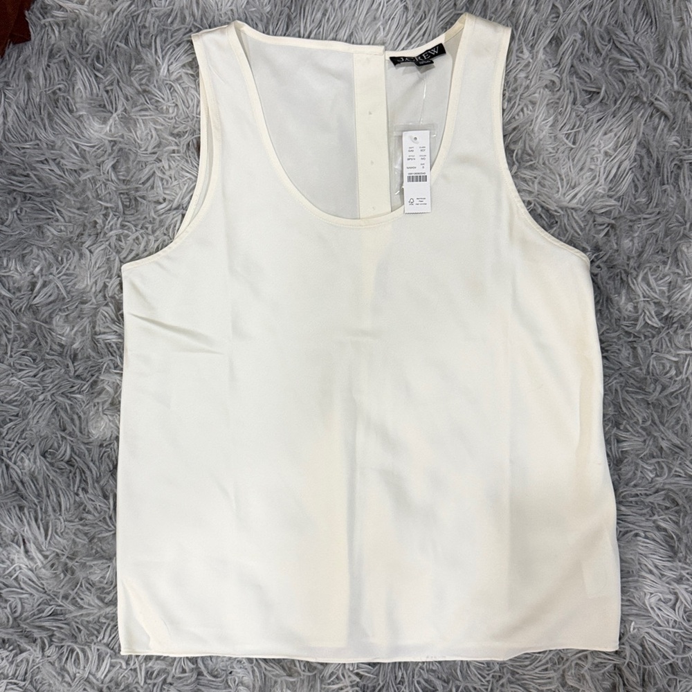FLASH SALE- TODAY ONLY! 
J.Crew Satin Cream Scoop Neck Tank Top